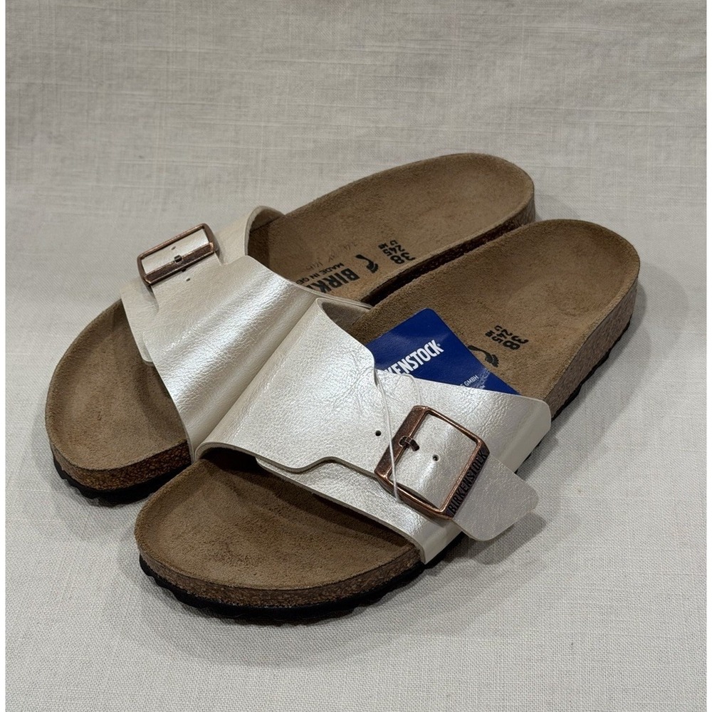 NWT BIRKENSTOCK Catalina Sandal Unisex Size US W7/M5 EU 38 Graceful Pearl White